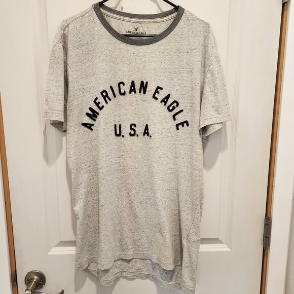 American Eagle Outfitters Gray Active Flex Men's Logo T-Shirt, Size Medium - Picture 1 of 6